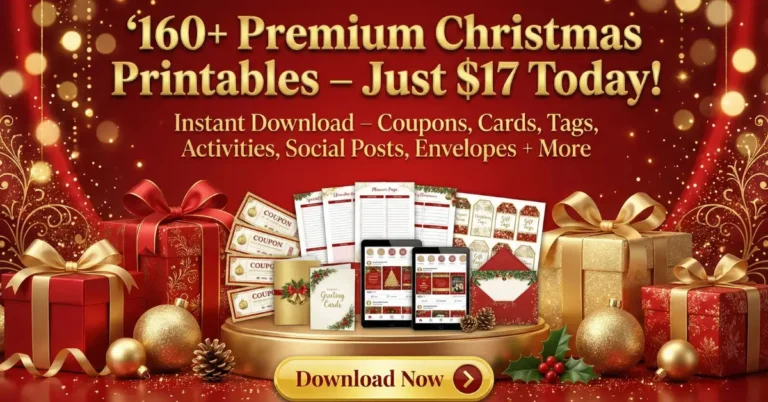 Christmas Printables Bundle 2025 | 160+ Holiday Templates – 88% OFF | USA